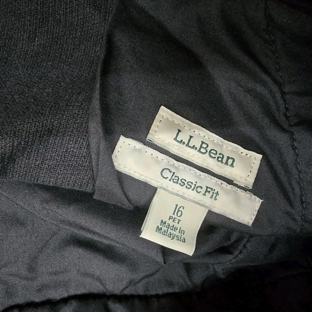 LL Bean Corduroy Pants Womens 16P Black Slash Pockets Cowgirl Casual Classic Fit - Picture 5 of 9